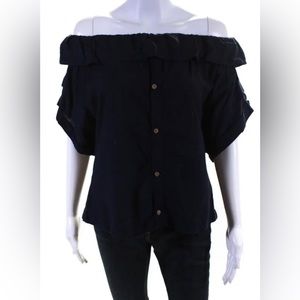 SEA New York navy off the shoulder top.  Size 4. Excellent condition.